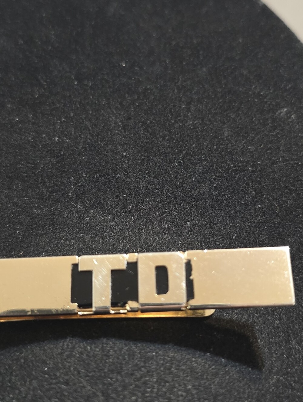 Vintage T.D Initials 2.45 Inch Gold Tone Tie Clip